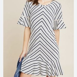 Anthropologie Maeve Galena Flounced Tunic Dress Medium New